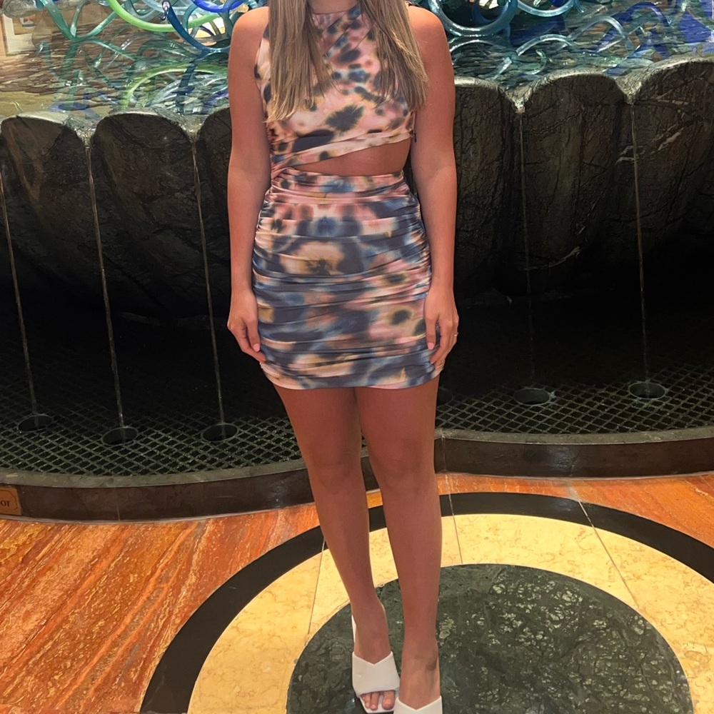 Zara Cut Out Dress Multi-Colored